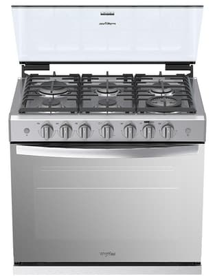 Estufa empotrable a Gas LP Whirlpool 76 cm WER5100S de 6 quemadores