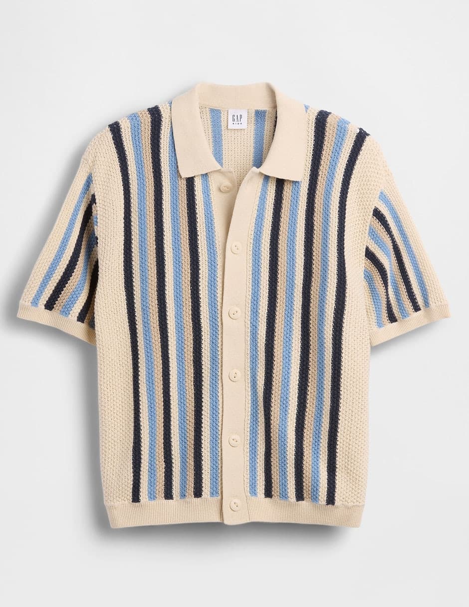 Playera tipo polo de algodón para niño