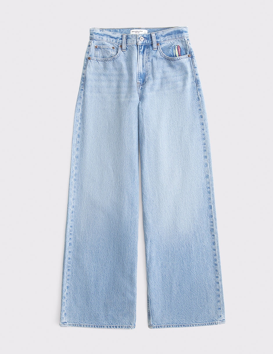 Jeans wide leg Abercrombie & Fitch ki155-6857-280 para mujer