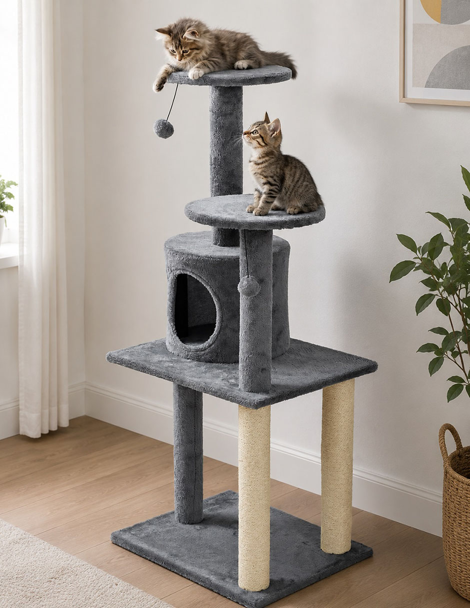 MUEBLE RASCADOR ZOOPET 1, 112 CM, GRIS