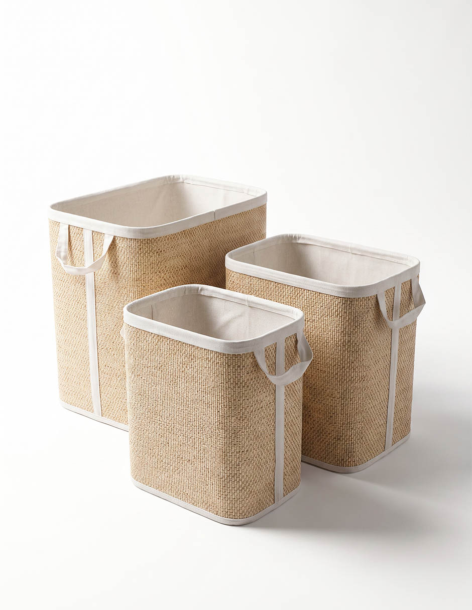 SET CESTO RECTANGULAR BAMBÚ, NATURAL