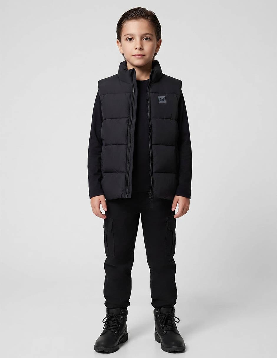 CHALECO CAPITONADO GAP 910, XCH, NEGRO