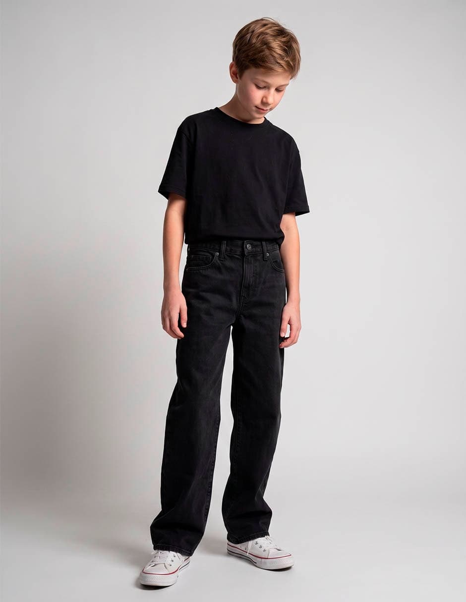 Jeans regular lavado obscuro para niño