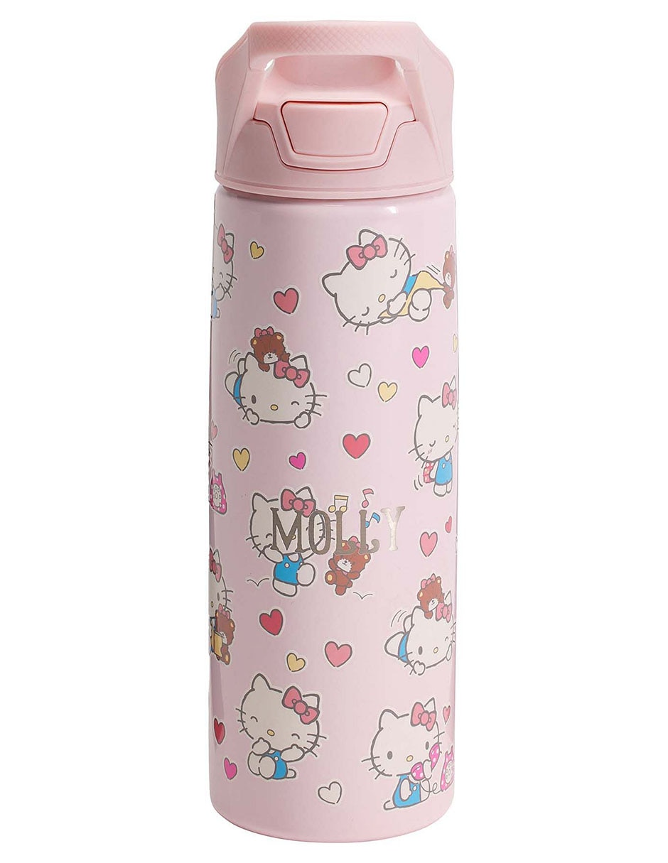 Termo de acero inoxidable Mackenzie Hello Kitty con flip top 550 ml