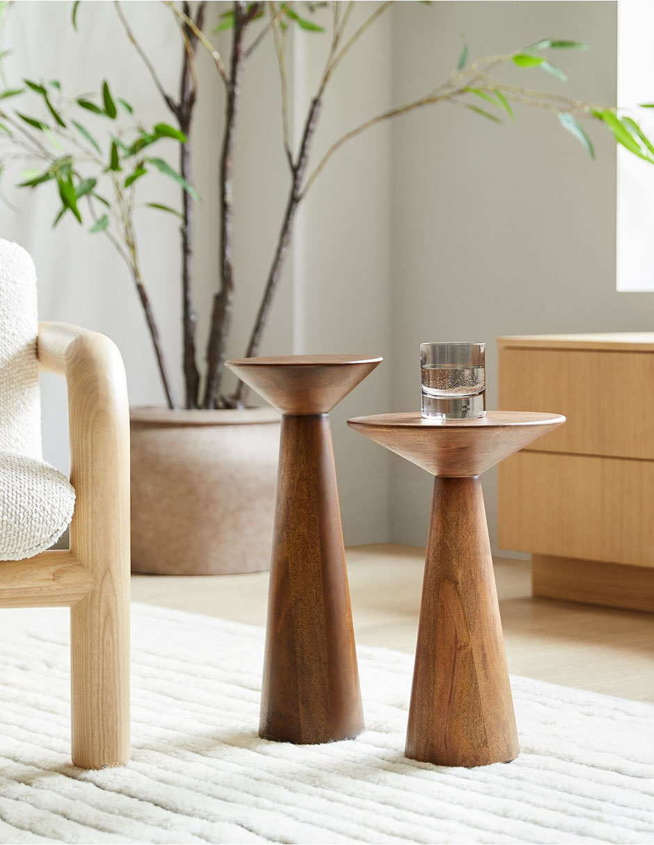 Mesa de acento Meyer de madera