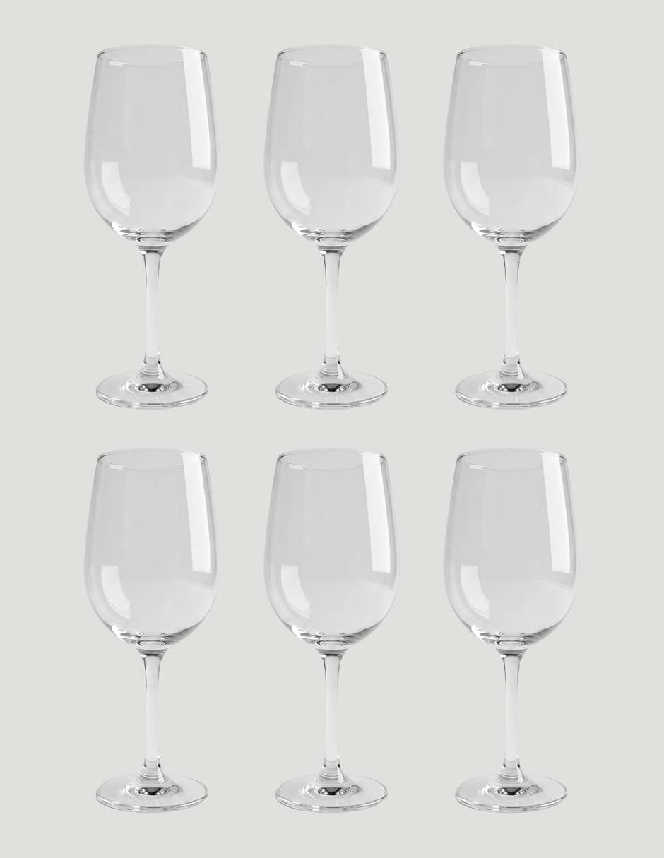 Set De Copas Para Vino Tinto Haus De Vidrio 6 Piezas