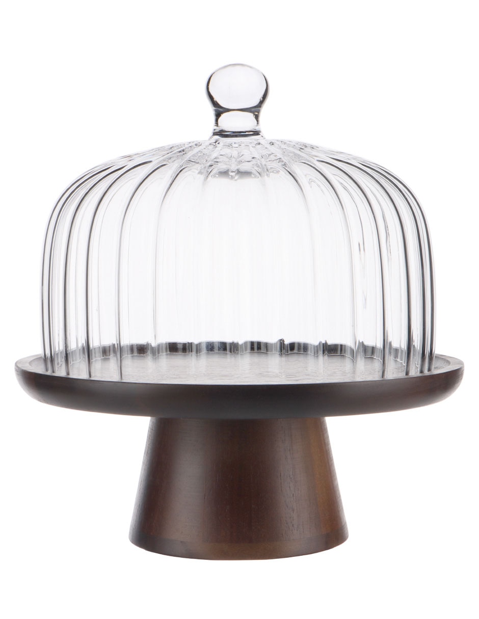 PASTELERO HAUS VIDRIO, 25 CM, NATURAL