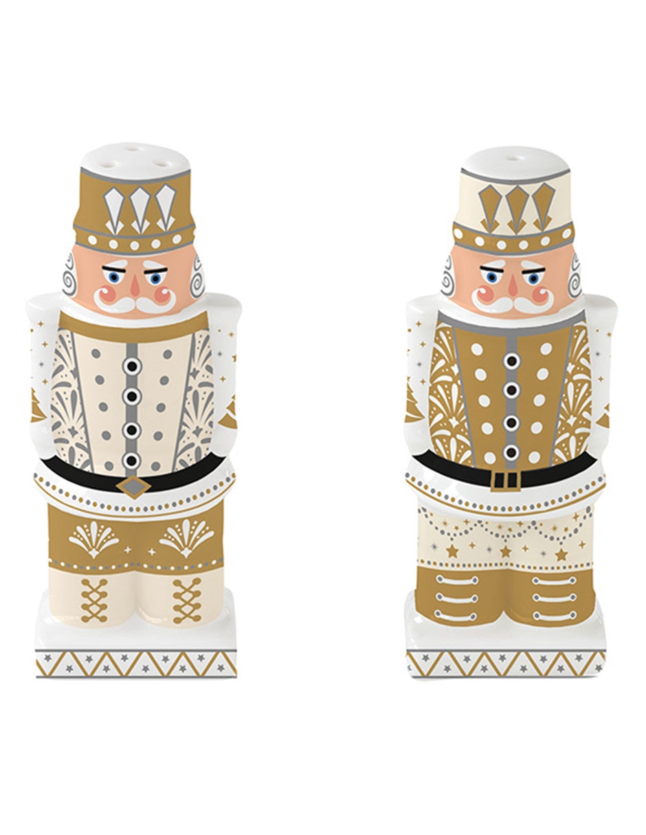 Set salero y pimentero navideños N Narrative Royal Nutcracker de porcelana