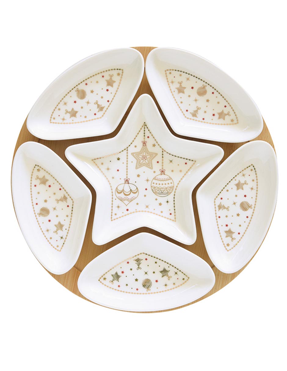 Set botanero navideño N Narrative Christmas Lights de porcelana