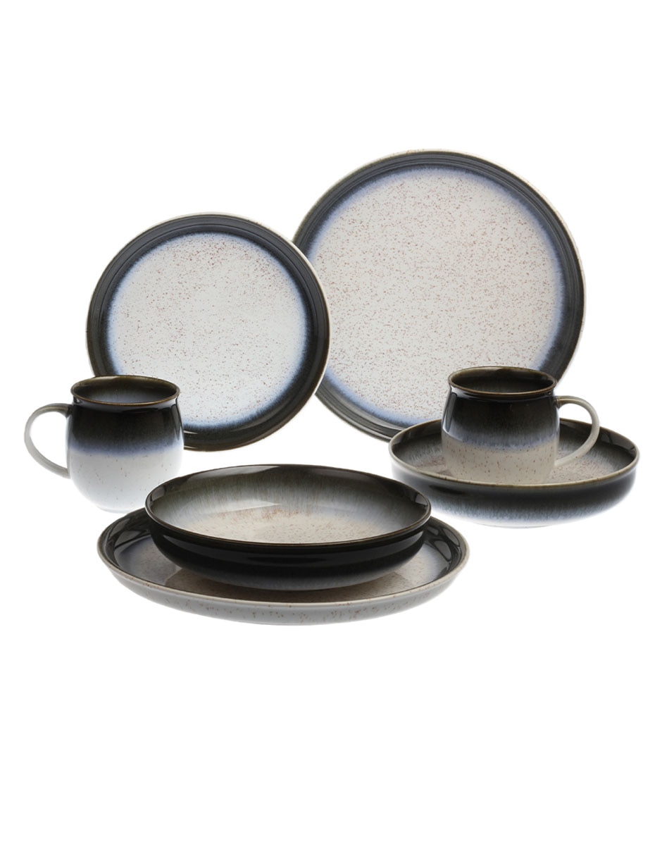 Vajilla Cerrada N Narrative Rustic Flow De Porcelana Para 4 Personas