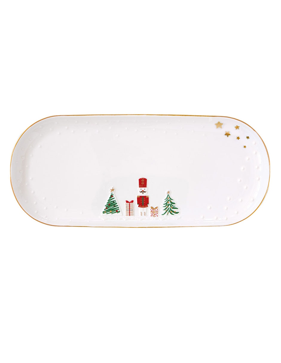 PLATÓN OVALADO LET, 34 X 15 CM, BLANCO