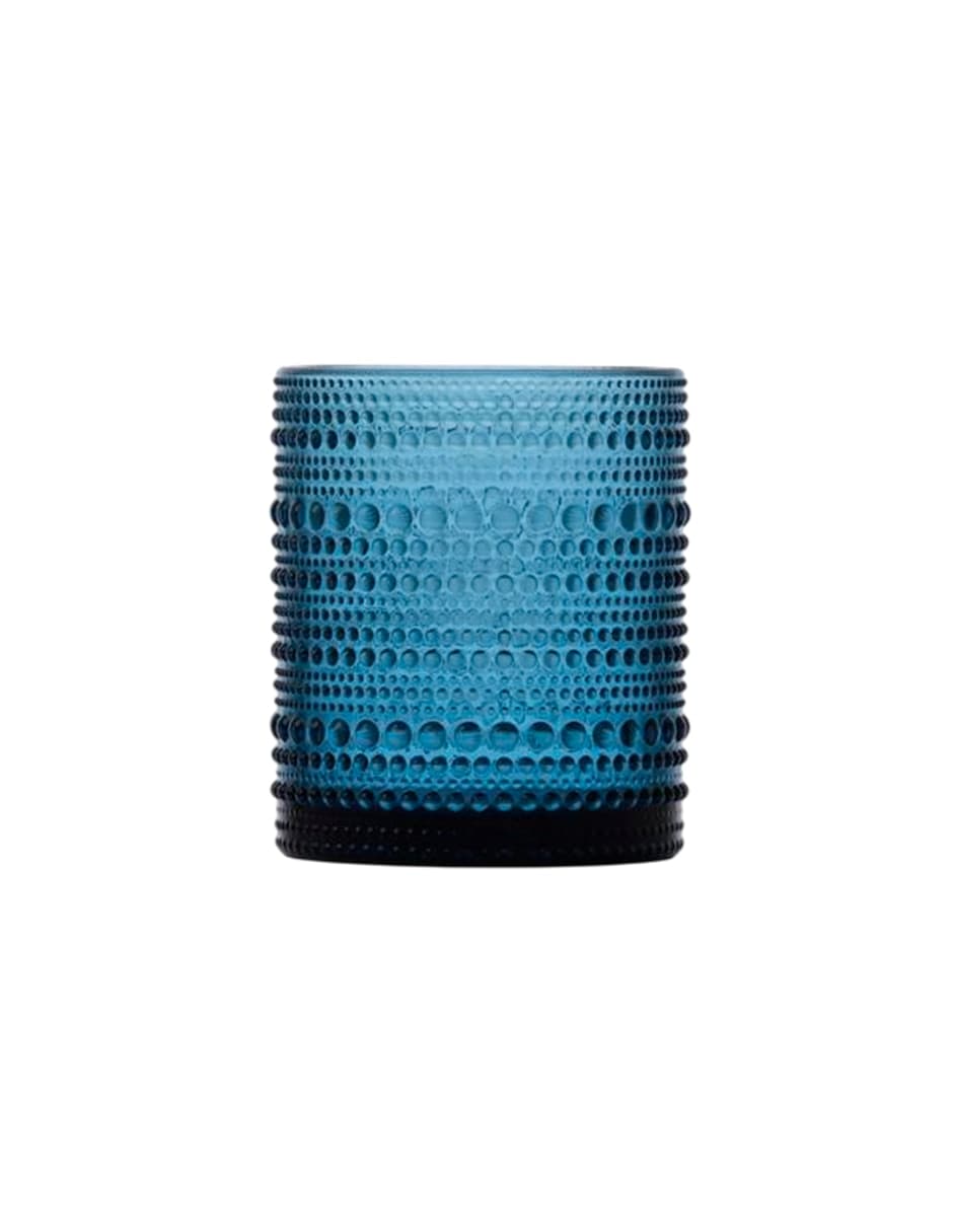 Vaso doble old fashion bormioli jupiter azul de vidrio con 1 pieza