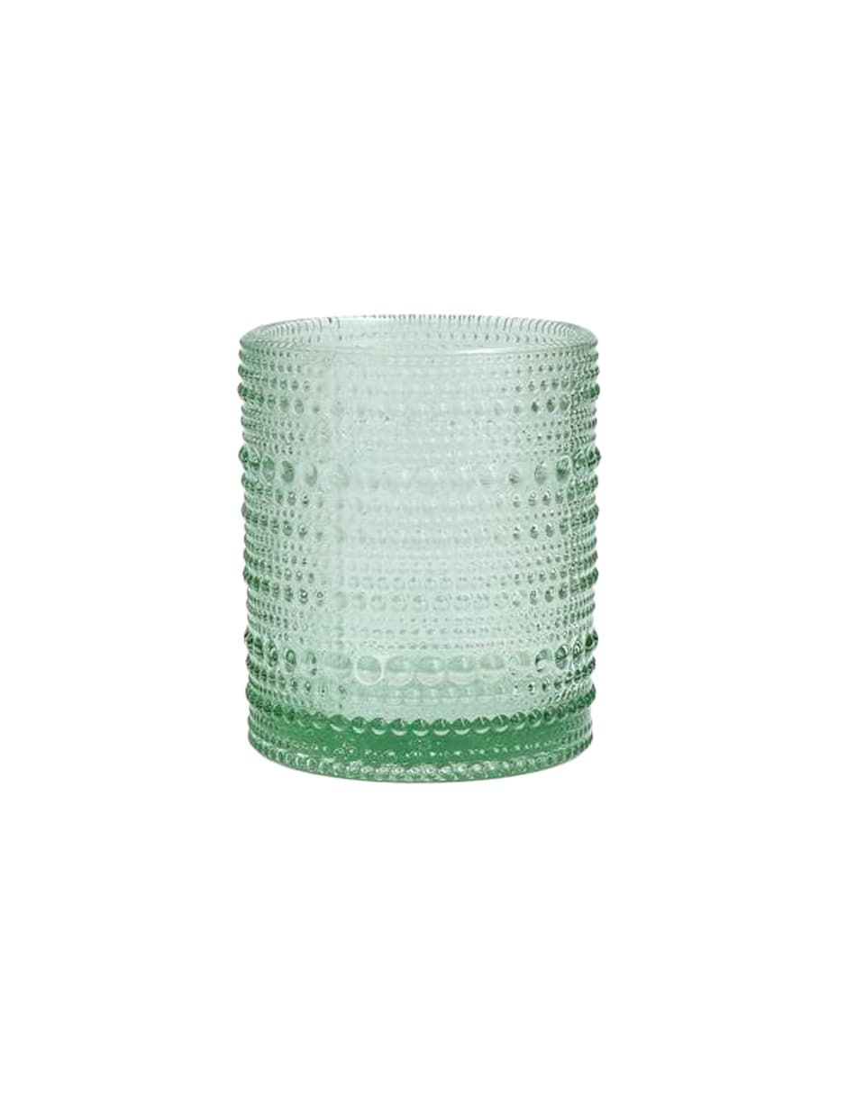 Vaso old fashion bormioli jupiter verde de vidrio con 1 pieza