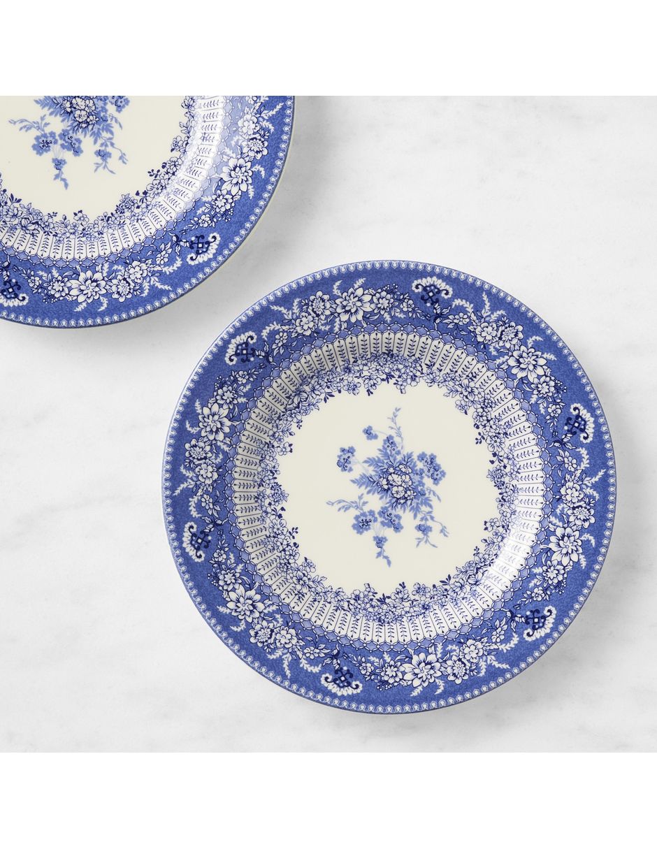 Set platos ensalada English Floral de gres 4 piezas