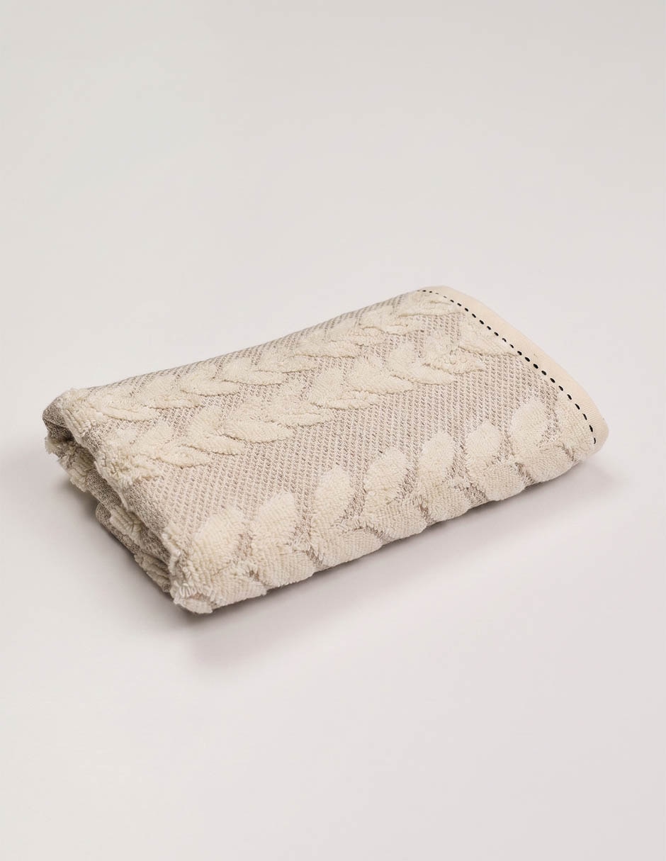 TOALLA DE BAÑO MARANTA, MANOS H, BEIGE