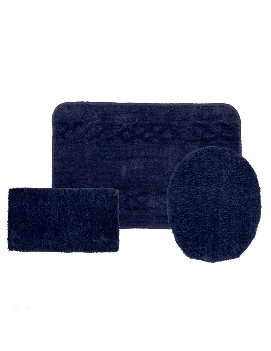 SET BAÑO BRAI, 45 X 70 CM, AZUL MARINO