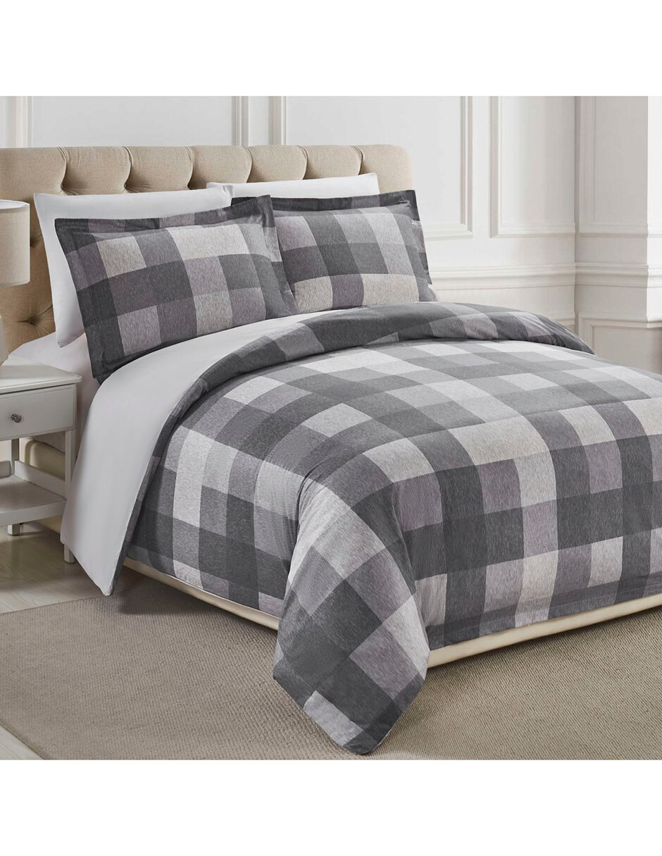 SET DUVET C/RELLENO TARTAN C, KS, GRIS