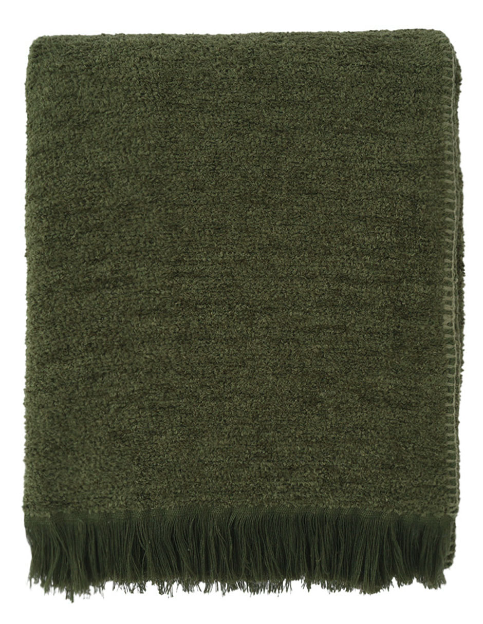 FRAZADA CHENILLE, 130 X 150 CM, VERDE H