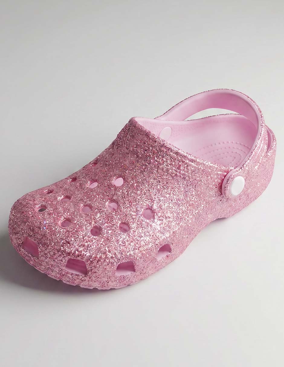 Sandalia Crocs Classic Chunky Glitter Clog K para niña