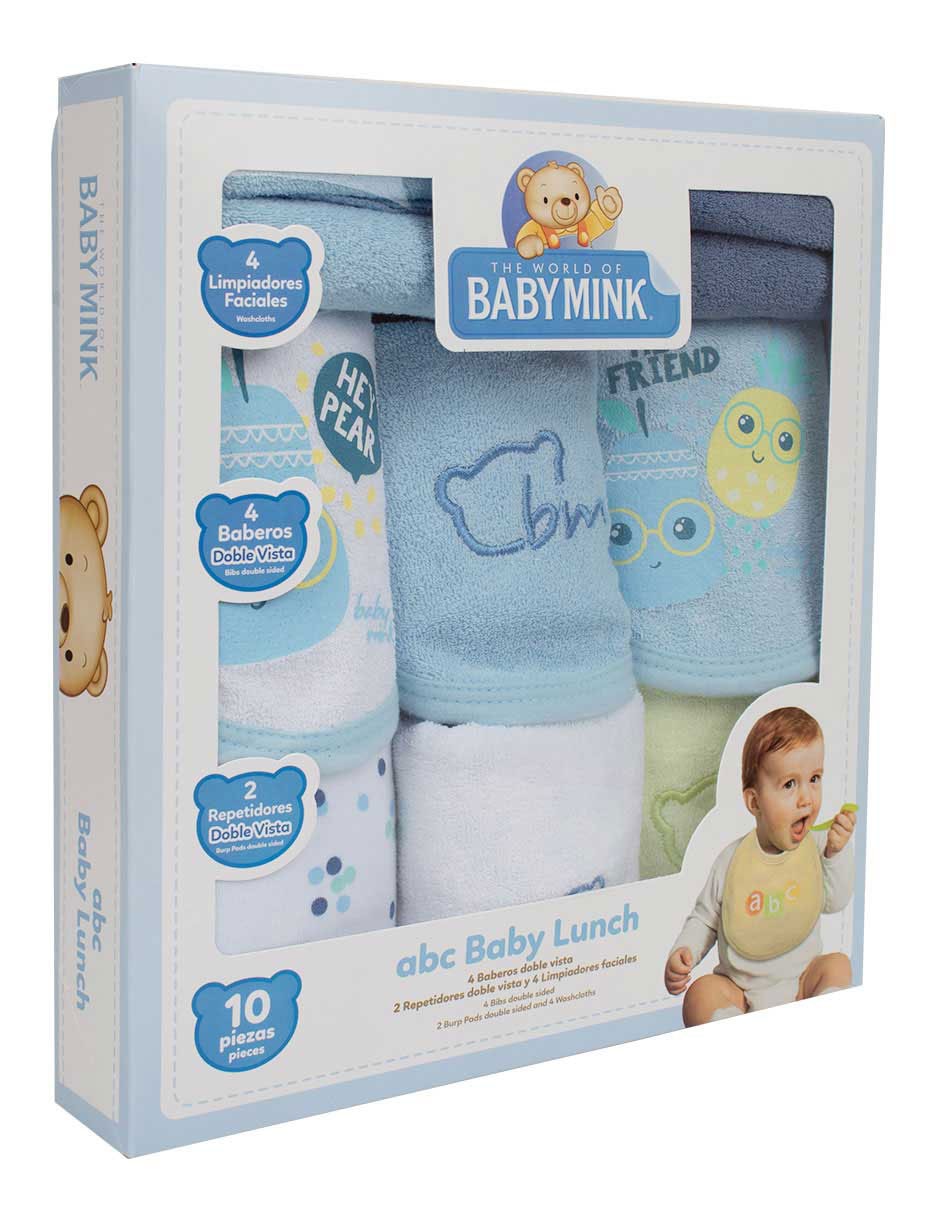 BABERO BABY MINK BM879 ABC LUNCH, AZUL