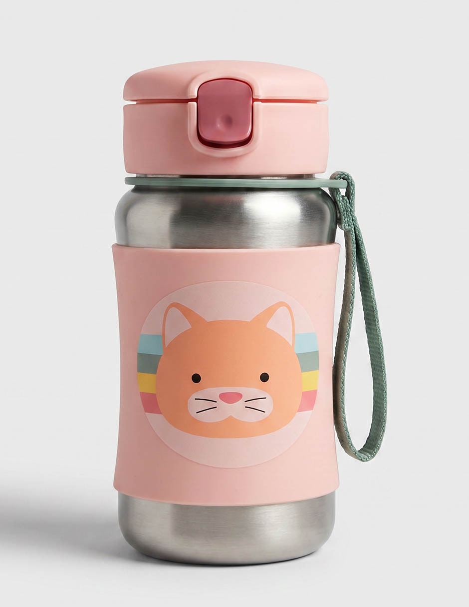 Termo Skiphop de acero inoxidable Zoo con tapa rosca 350 ml