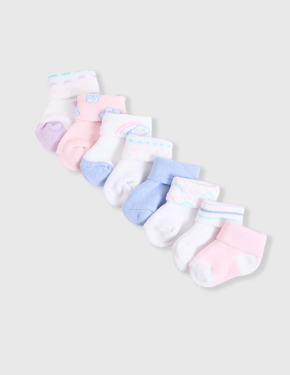 Set calcetín Mon Caramel Basics de algodón para niña 6 pares