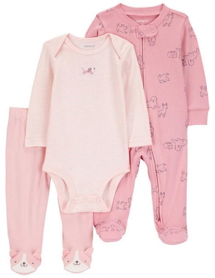 Conjunto Carter's de algodón para bebé niña 3 piezas
