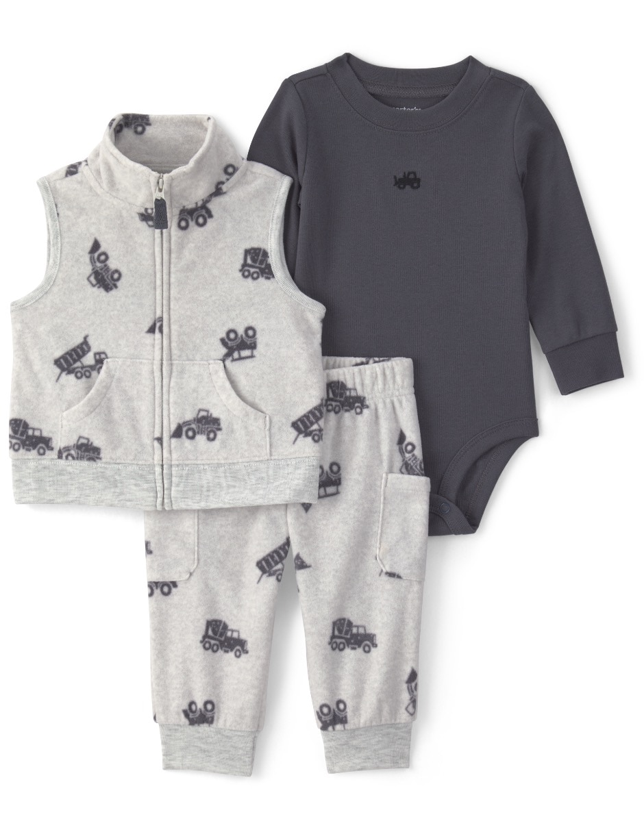 CONJ 3 PIEZAS, 12 MESES, GRIS OBSCURO