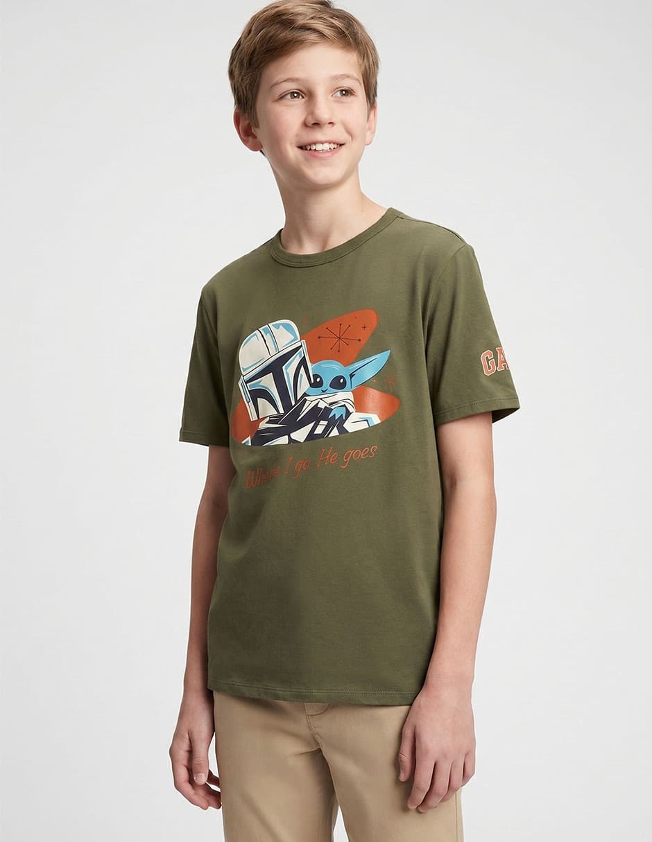 Playera Star Wars manga corta para niño