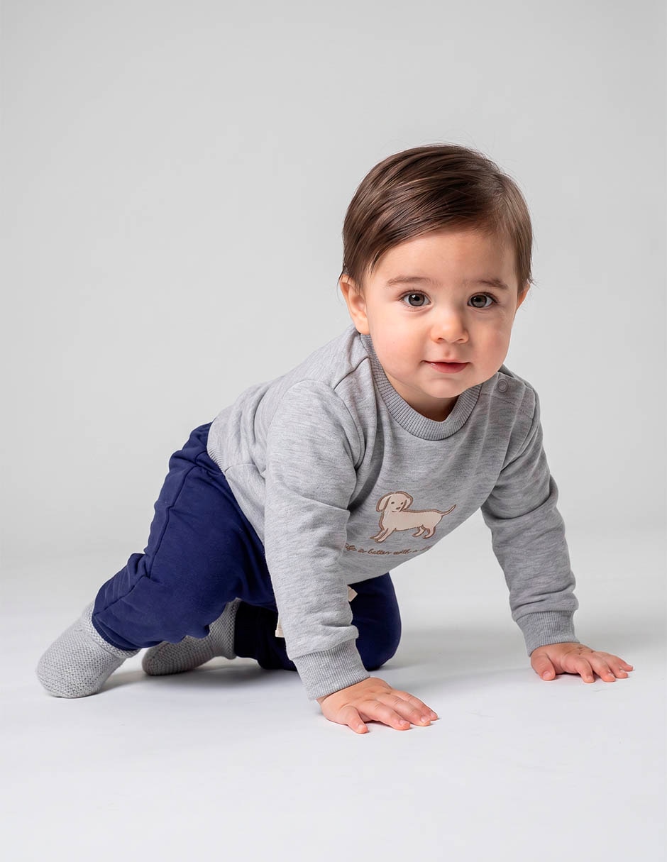 Conjunto pants sudadera Deportivo Mon Caramel de algodón Bebé