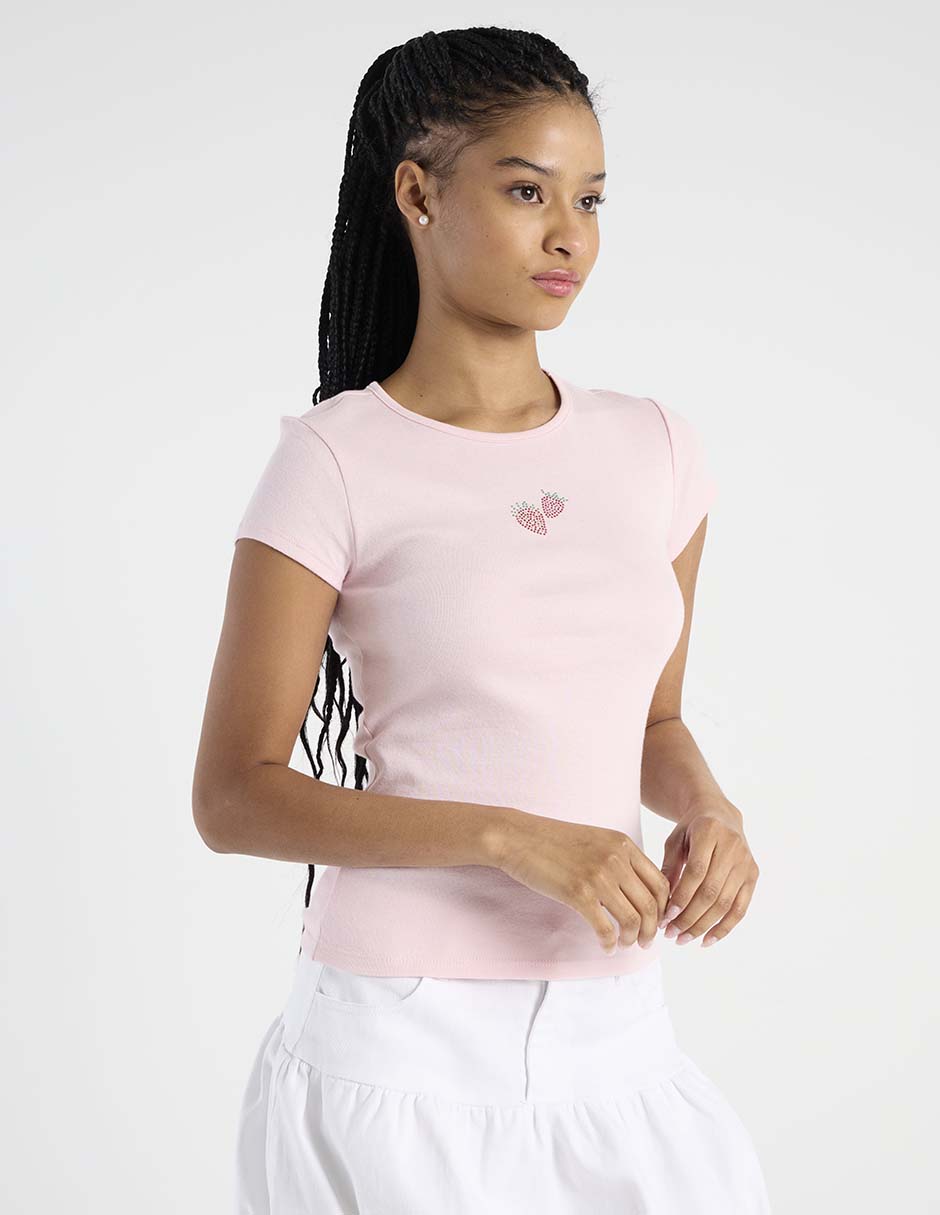 Playera manga corta Aéropostale cuello redondo mujer