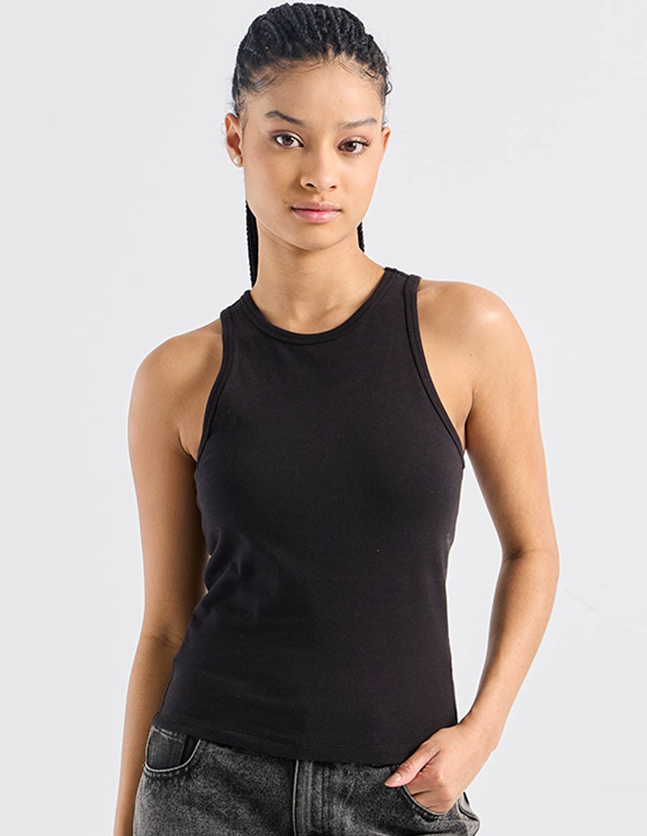 Top Aéropostale cuello redondo tirante ancho