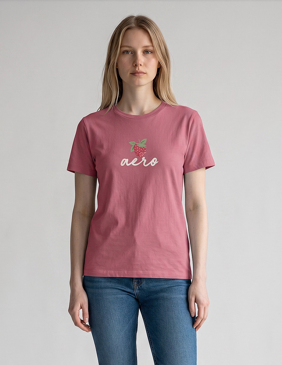 Playera manga corta aéropostale cuello redondo para mujer