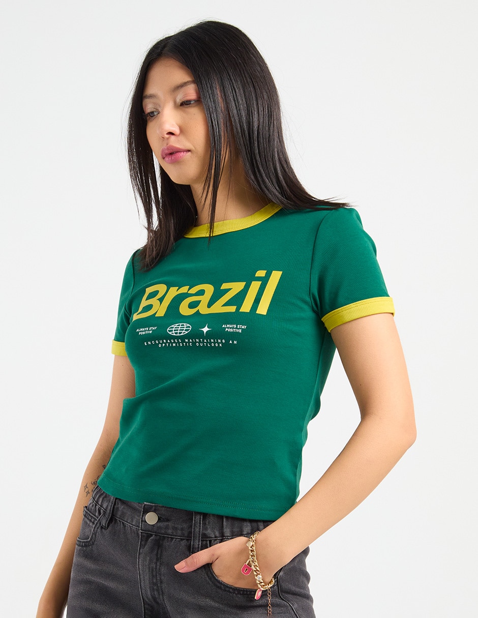 Playera manga corta That's It cuello redondo mujer