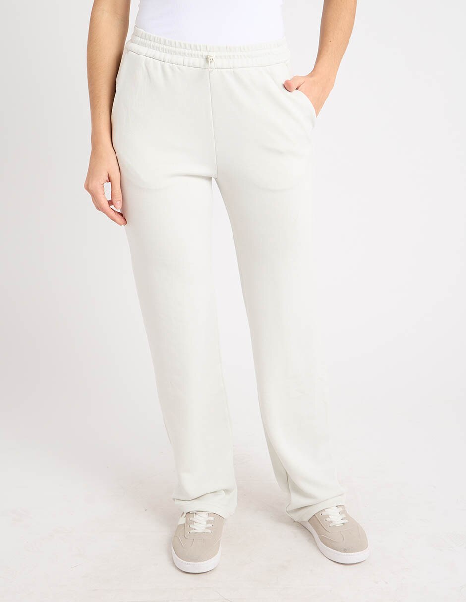 Pants recto Coffee Bean con elástico para mujer