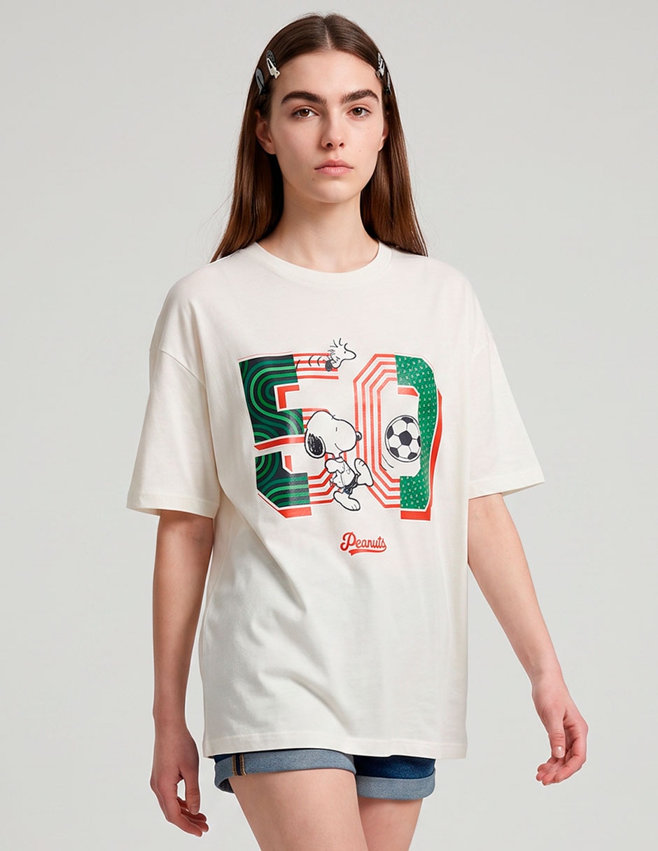 Playera manga corta Tee Bar cuello redondo mujer