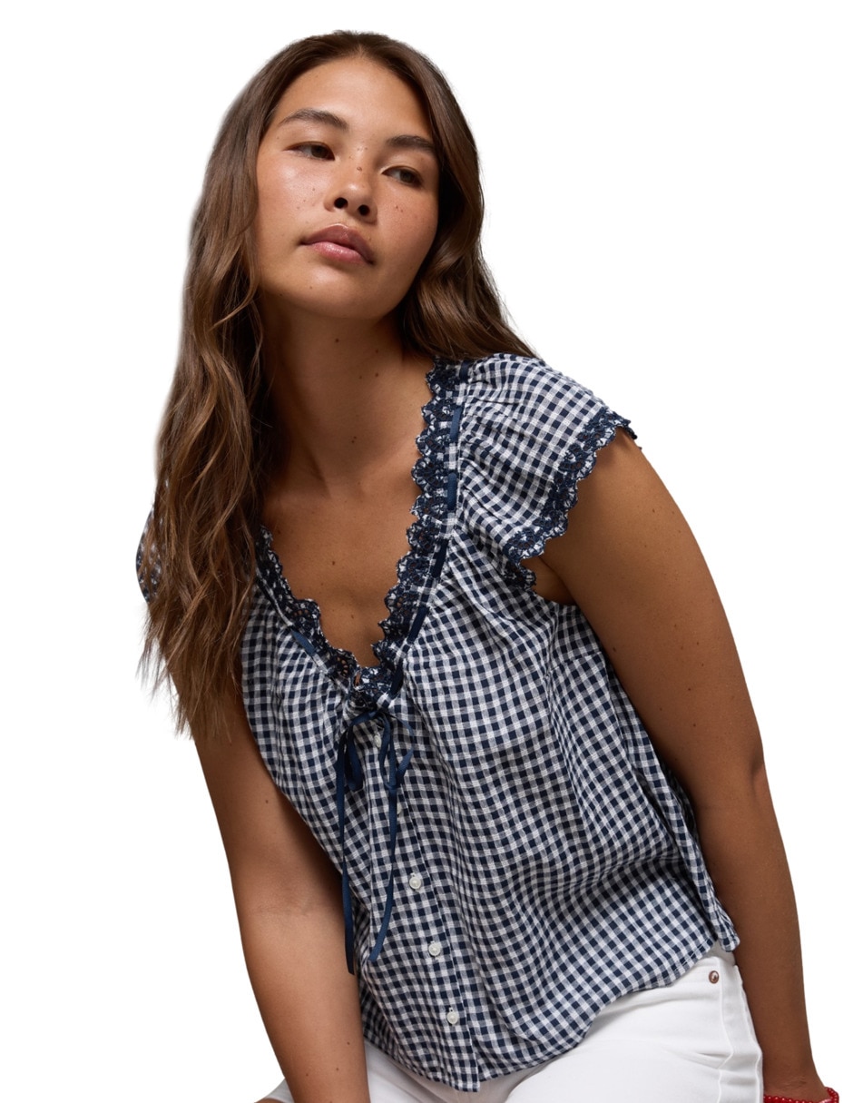 Blusa American Eagle manga corta para mujer