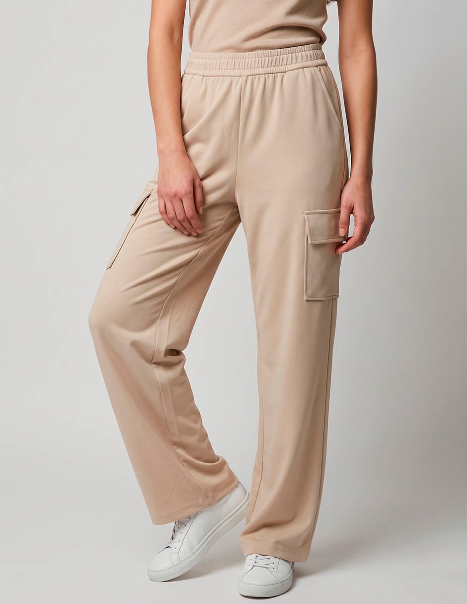 Pants regular Coffee Bean con elástico para mujer