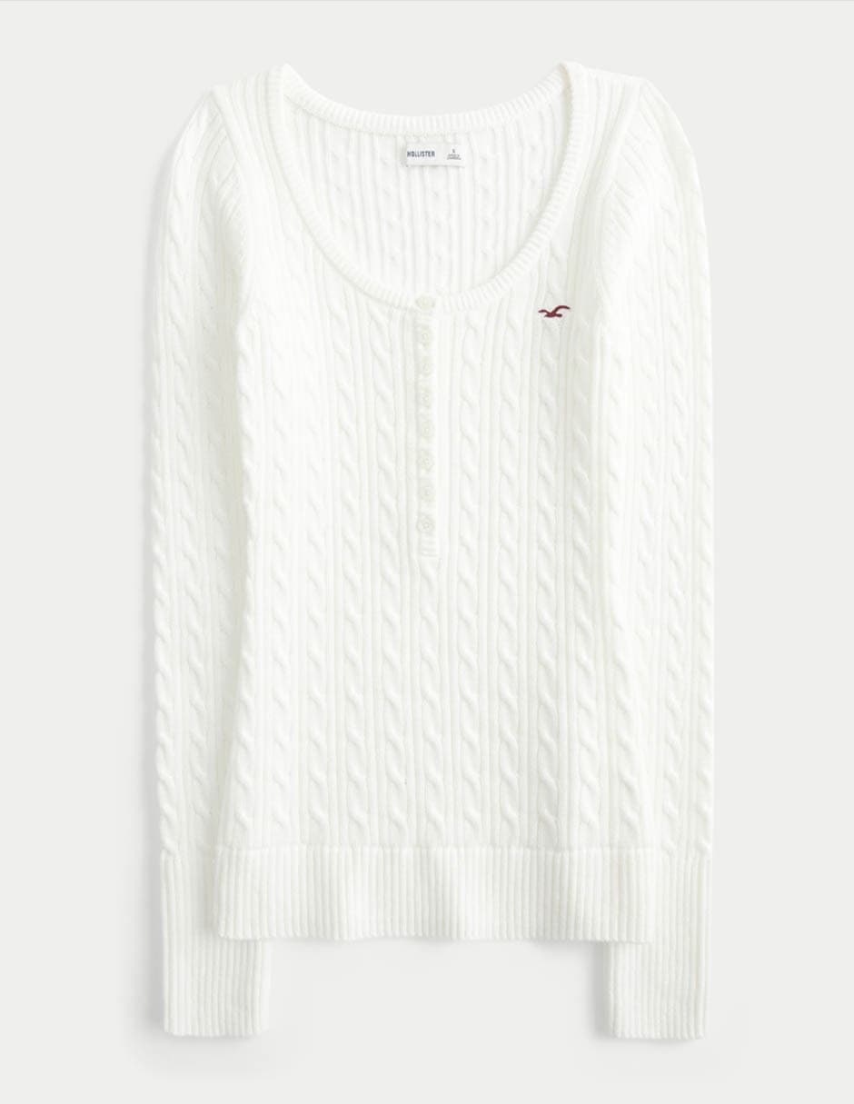 Suéter Hollister cuello con botón para mujer