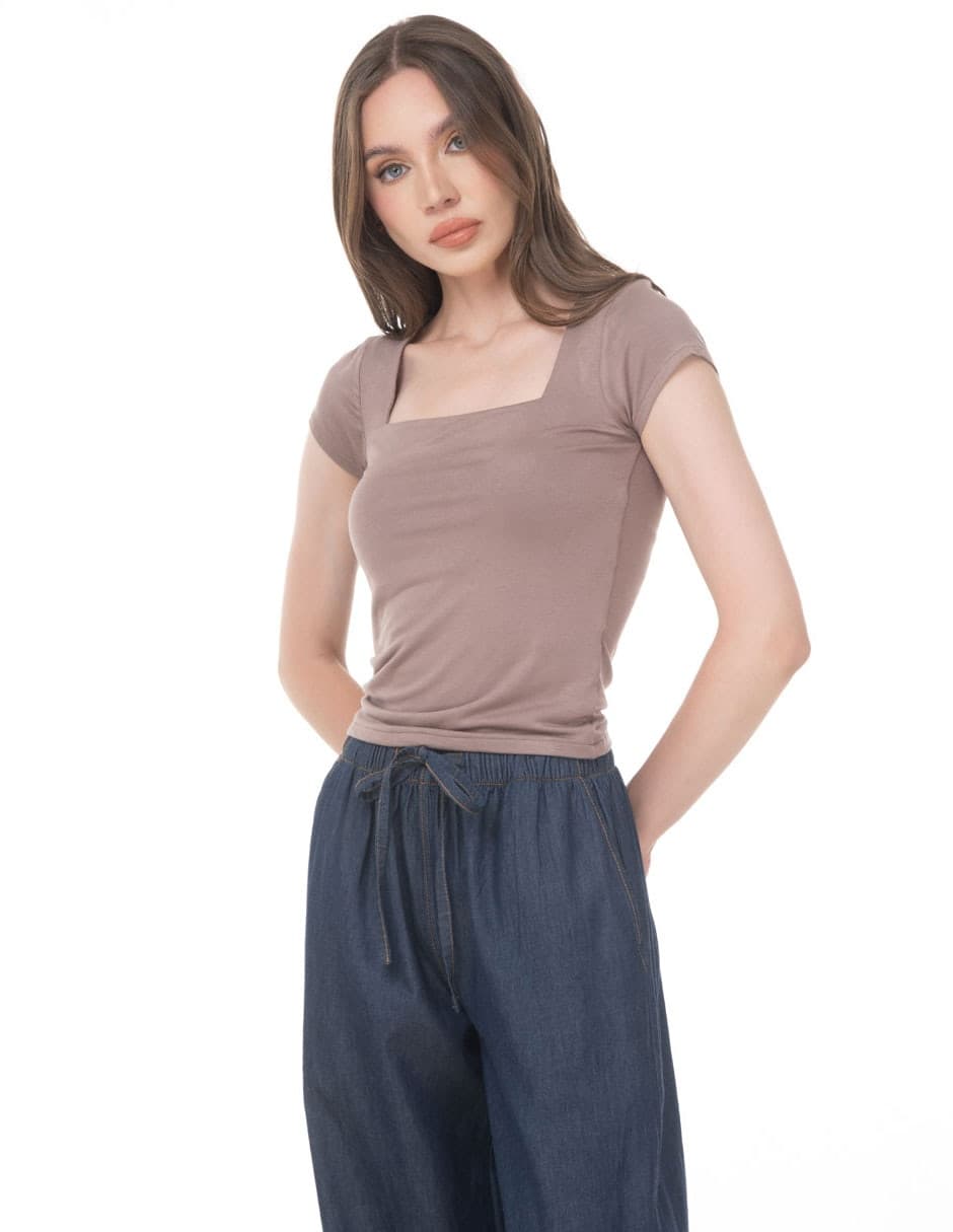 Blusa sarah bustani manga corta para mujer