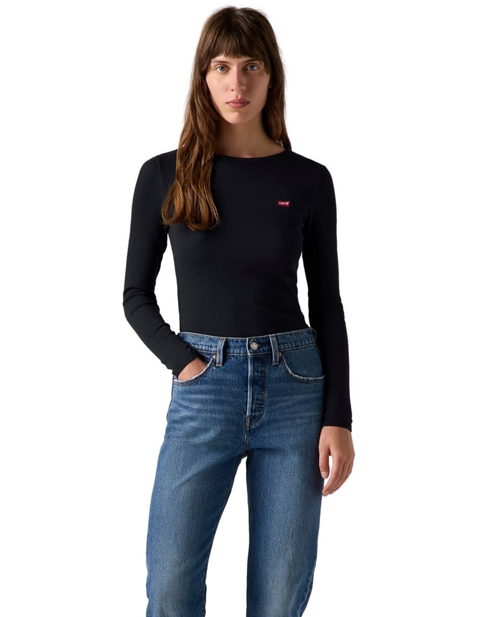 Playera manga larga Levi'S cuello redondo para mujer