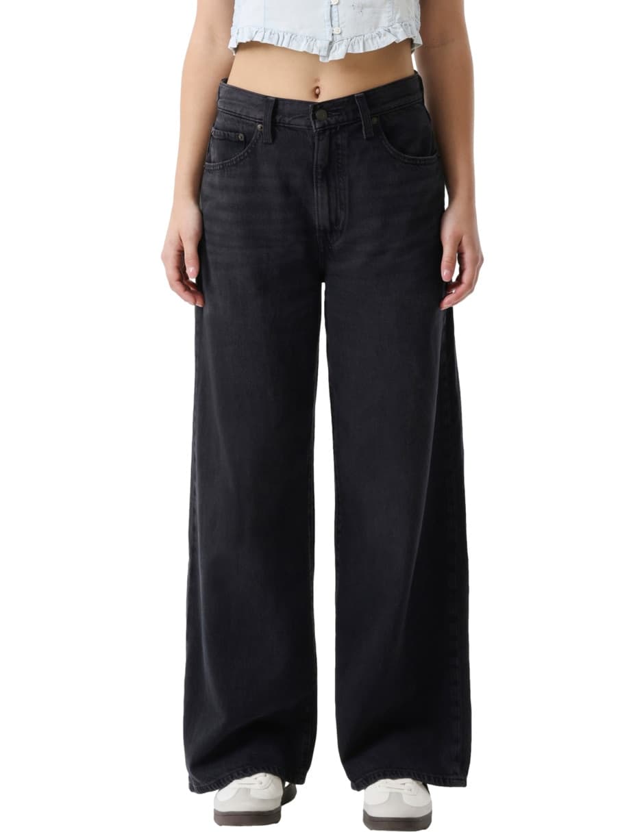 Jeans regular wide leg levi's corte media cintura para mujer