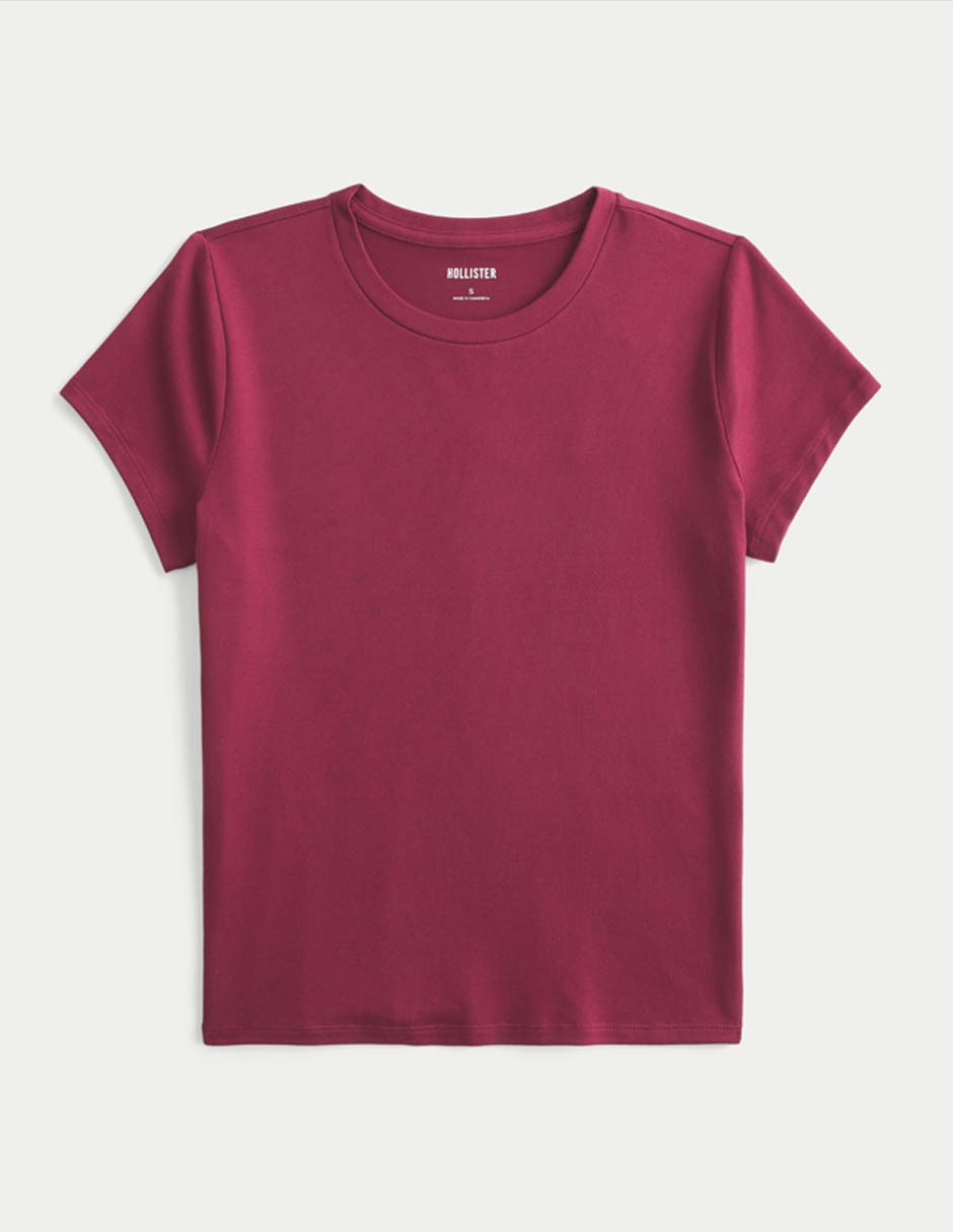Playera manga corta Hollister cuello redondo mujer