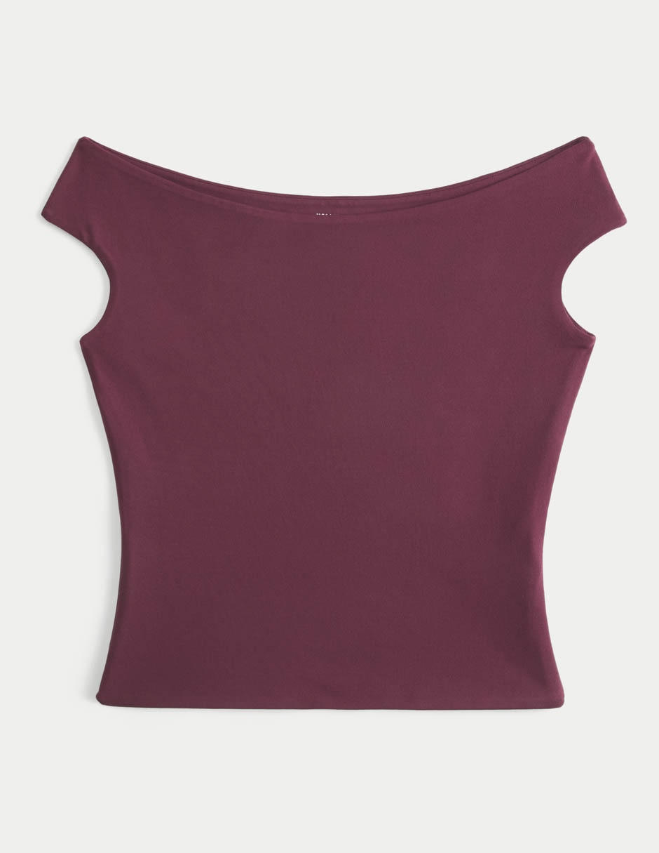 Playera manga corta hollister cuello con escote para mujer