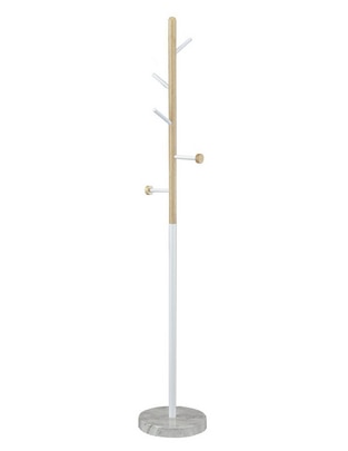 Perchero de piso Haus Marble de madera 5 ganchos