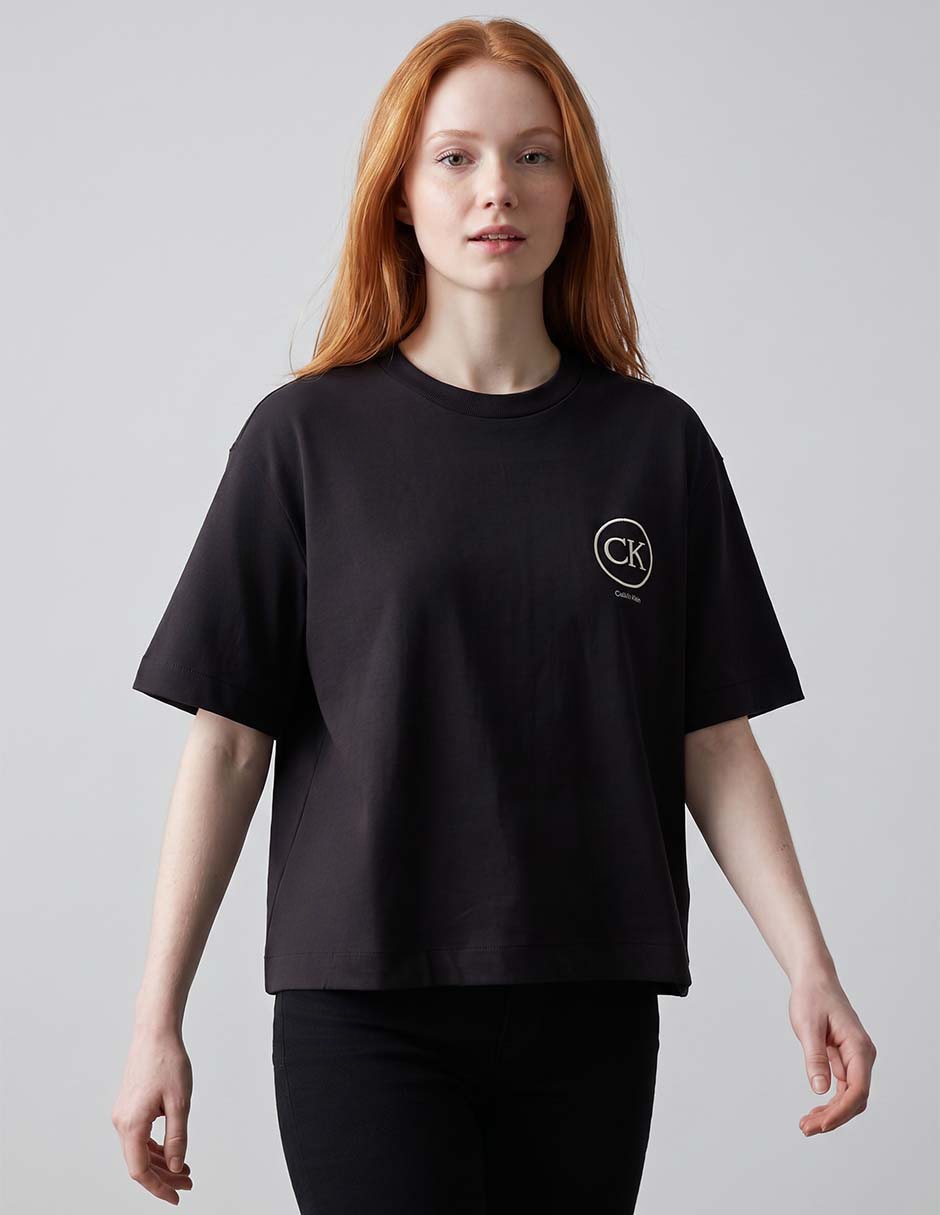 Playera manga al codo Ck cuello redondo mujer