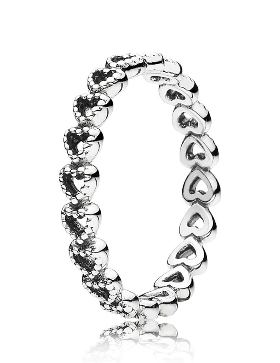 Anillo de corazón Pandora P 925 de plata pulido