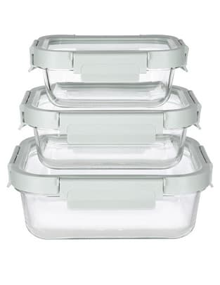 Set contenedores Heuman Brand de vidrio 3 piezas