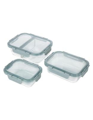 Set contenedores Heuman Brand de vidrio 3 piezas