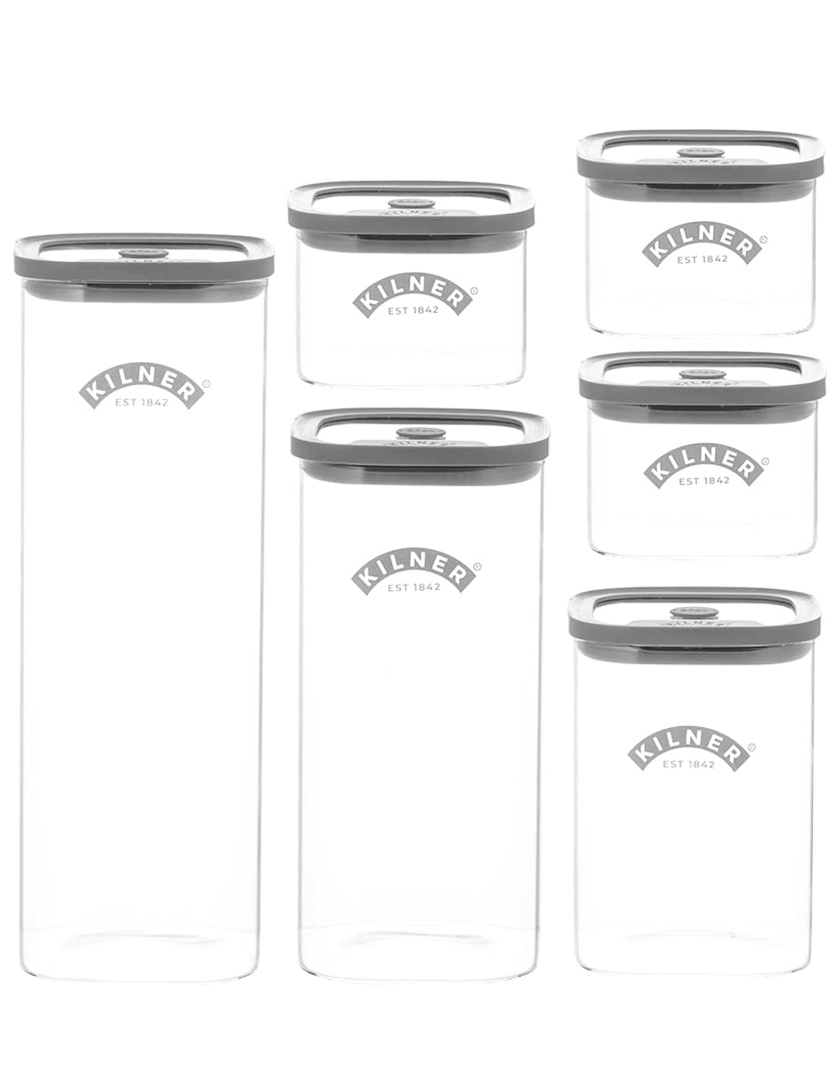 Set contenedores Kilner Fresh storage de vidrio 6 piezas